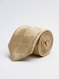 Luxury Silk Tie for Men – Classic Beige Formal Necktie view 1