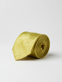 Premium Olive Green Silk Tie with Subtle Woven Pattern view 1