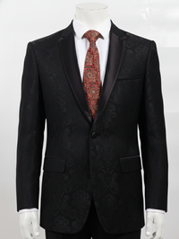Red Art Silk Tie with Black & Golden Work – Premium Elegant Design view 3