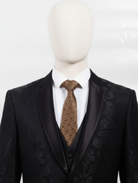 Brown Art Silk Tie with Pattern – Elegant Woven Style view 4