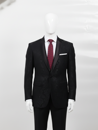 Classic Red Necktie with Stylish Line Pattern view 3