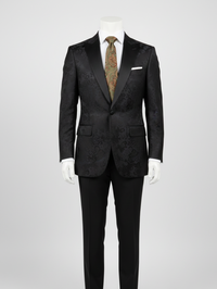 Elegant Green Necktie with Golden & Red Detailing view 3