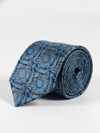 Textured Blue Silk Tie – Classic Woven Finish view 1