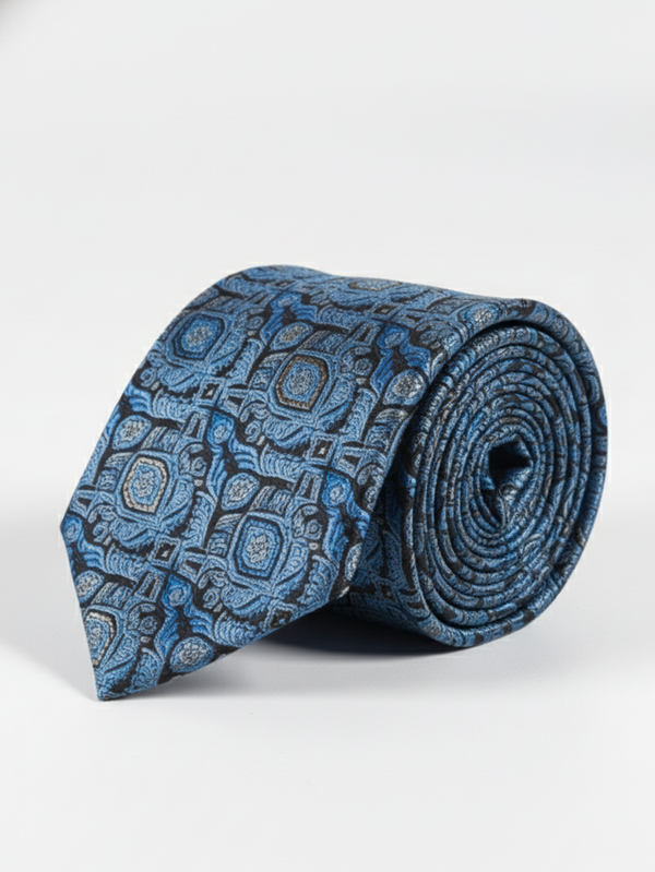 Textured Blue Silk Tie – Classic Woven Finish