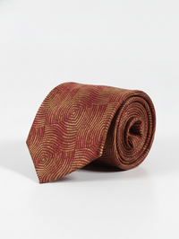 Luxury Red Necktie with Elegant Golden Embroidery view 1