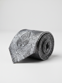 Classic Black & White Necktie – Timeless Contrast Design view 1