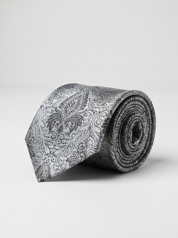 Classic Black & White Necktie – Timeless Contrast Design