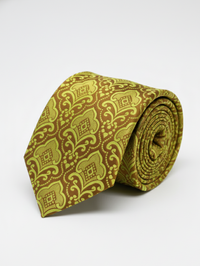 Elegant Yellow & Brown Tie – Bold Style Meets Classic Charm view 1
