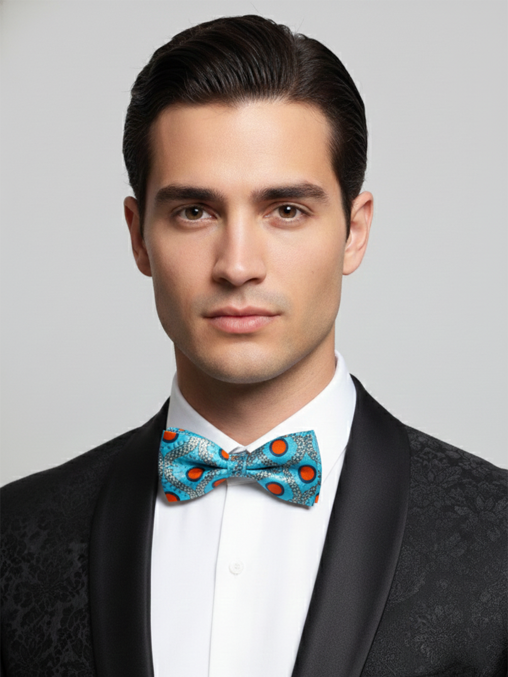 Elegant Purple Jacquard Floral Bow Tie Refined Formal Accessory - Image 2