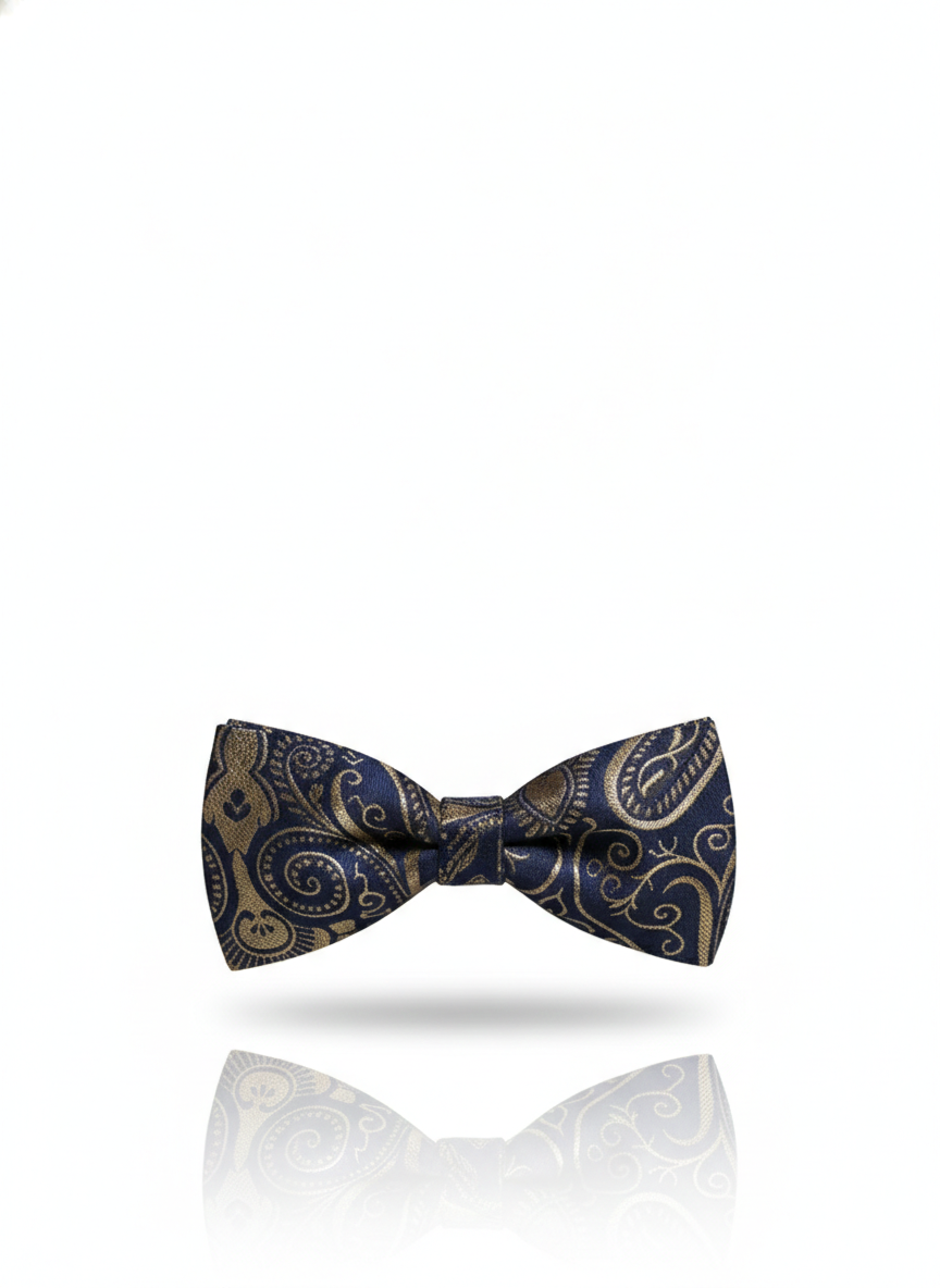 Stylish Blue and Golden Bow Tie , Premium Formal Men's Accessory