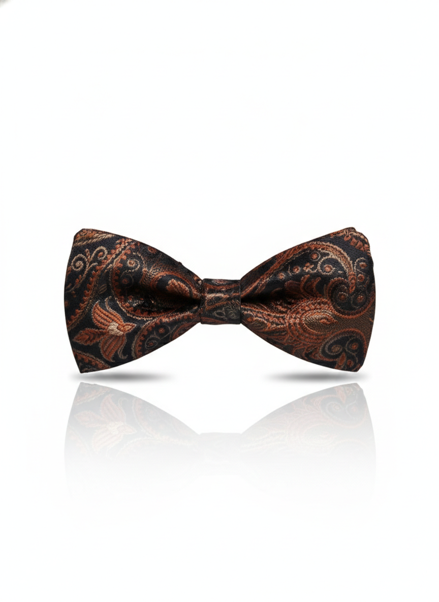 The Crimson Slate: Premium Grey & Deep Red Bow Tie