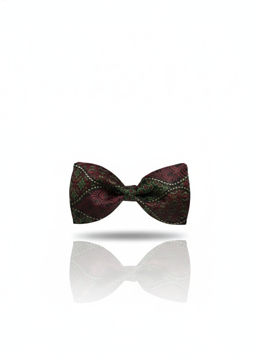 The Midnight Vineyard: Burgundy & Black Embroidered Bow Tie