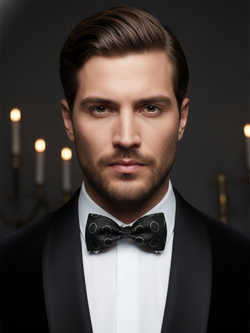 The Midnight Midas: Luxury Black & Gold Filigree Bow Tie - Image 2