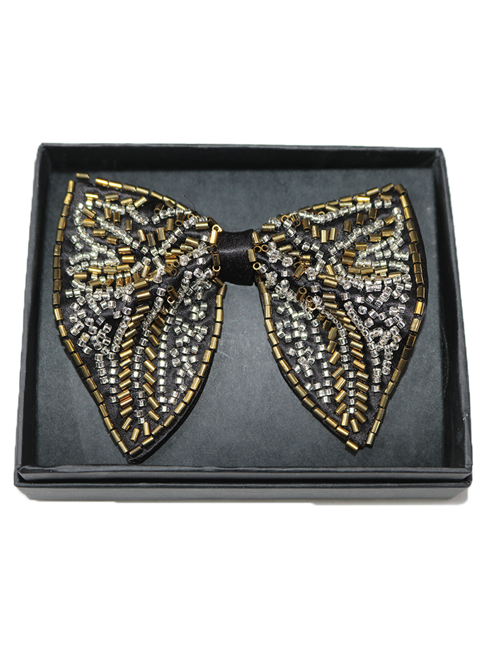Gilded Ray: Hand-Embroidered Butterfly Bow Tie - Image 3