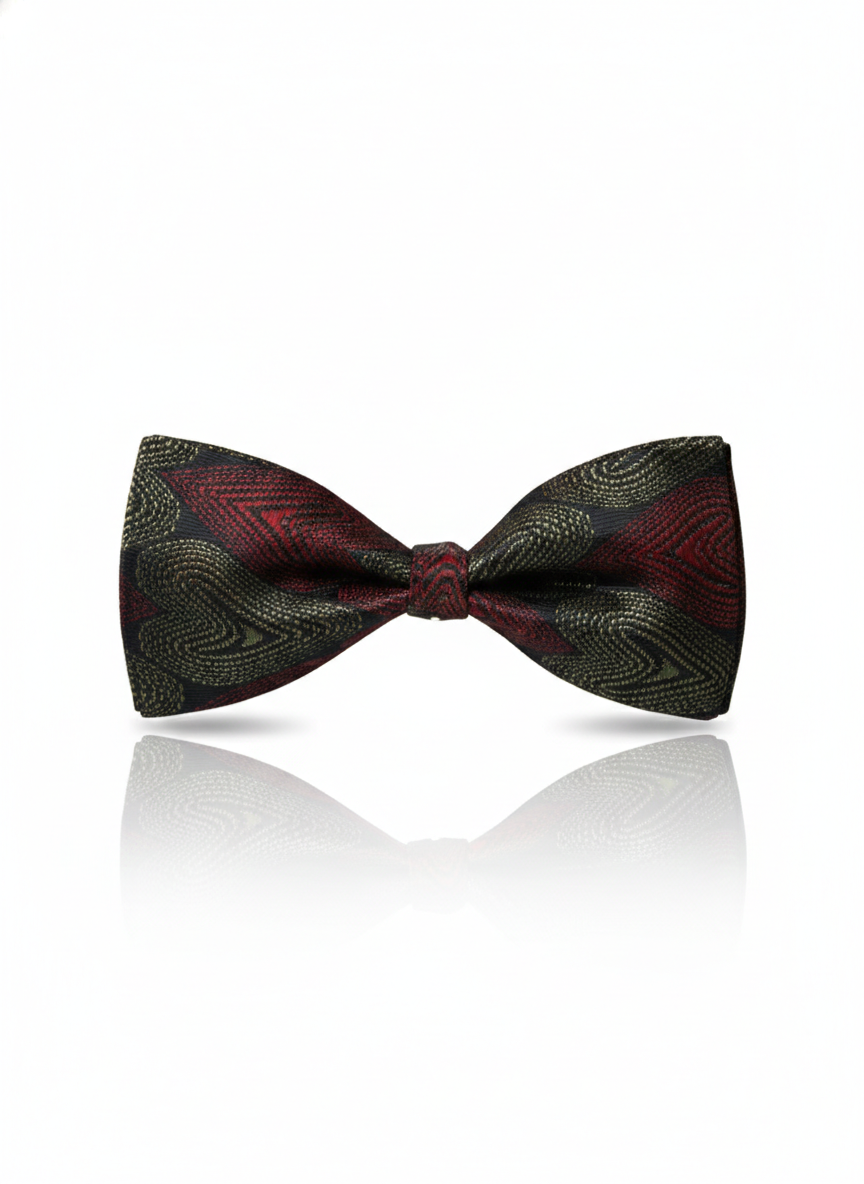 The Midnight Ember: Classic Black & Crimson Red Bow Tie