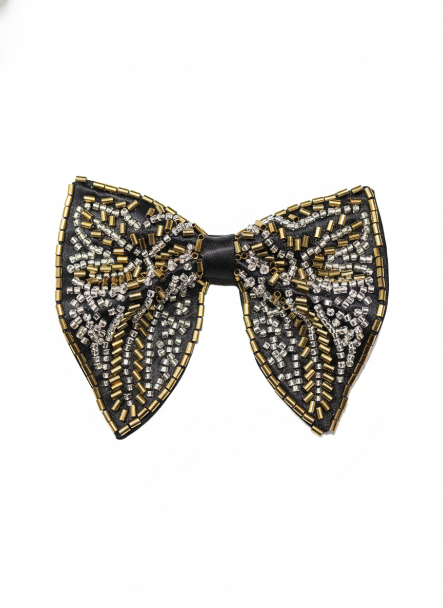 Gilded Ray: Hand-Embroidered Butterfly Bow Tie