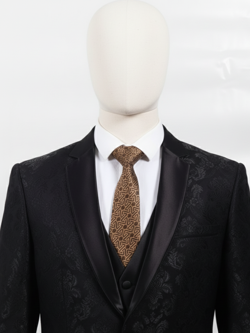 Brown Art Silk Tie with Pattern – Elegant Woven Style - Image 2