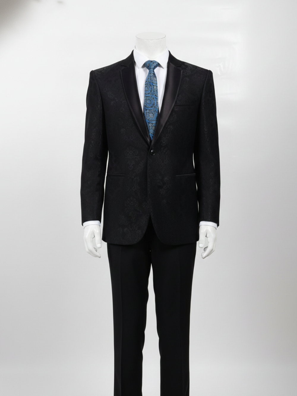 Textured Blue Silk Tie – Classic Woven Finish - Image 2